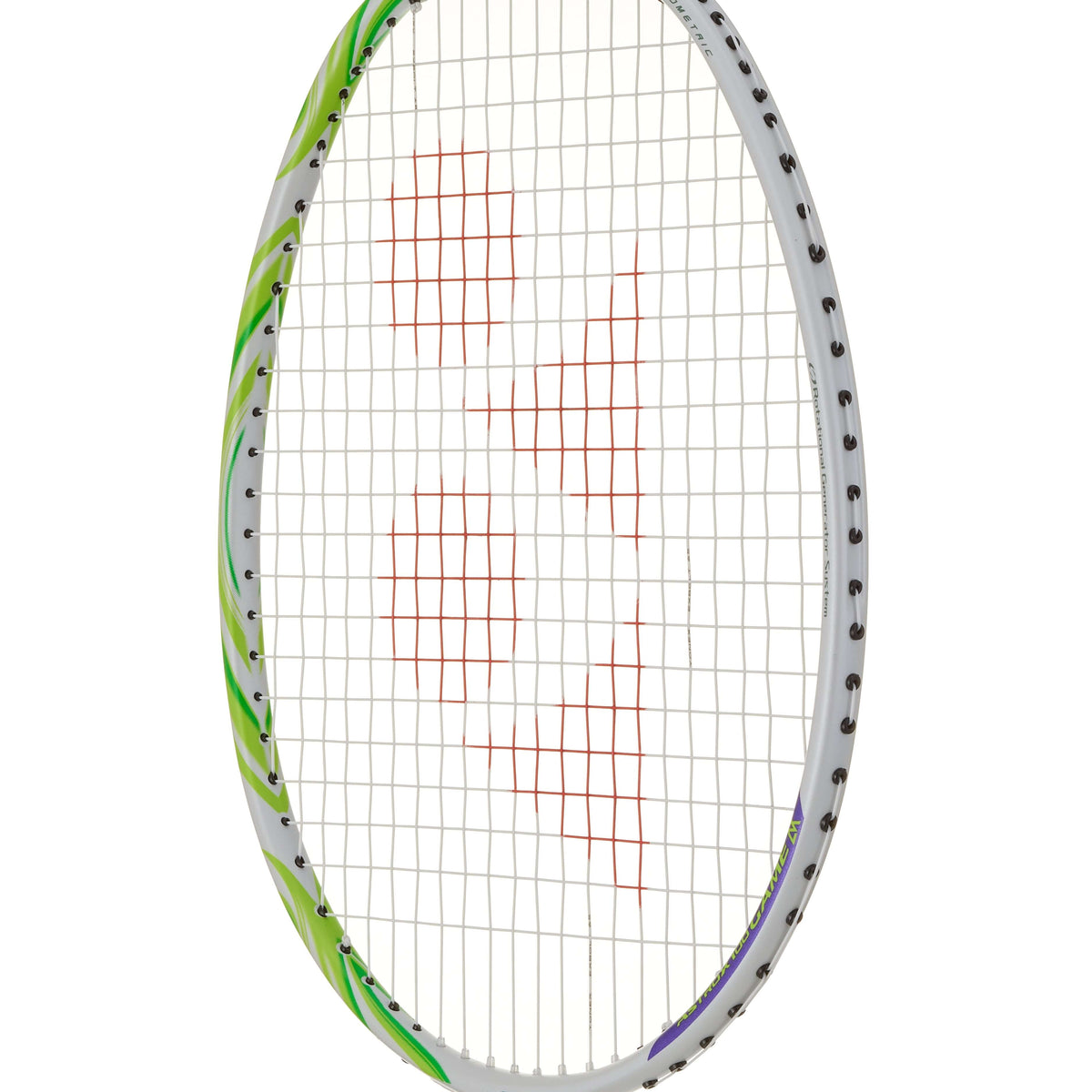 Viktor Axelsen Astrox 100 Game badminton racket (Grayish Beige) with a sleek design and advanced string pattern.
