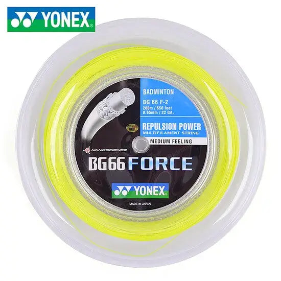 Yonex BG-66 Force Badminton String - 200m Reel ABG66F-2Y