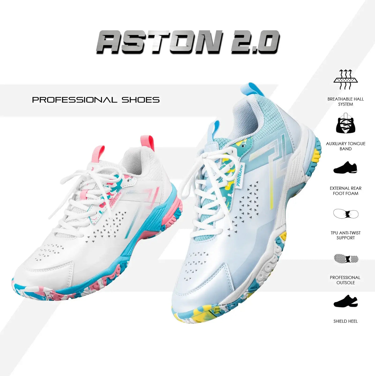 PROTECH ASTON 2.0 Badminton Shoes SHOESASTON2G_22.5