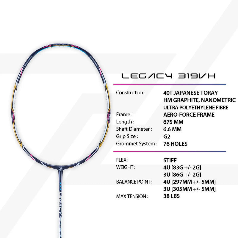 PROTECH LEGACY 319 VH - VIVIAN HOO EDITION Racket LEGACY 319 VH