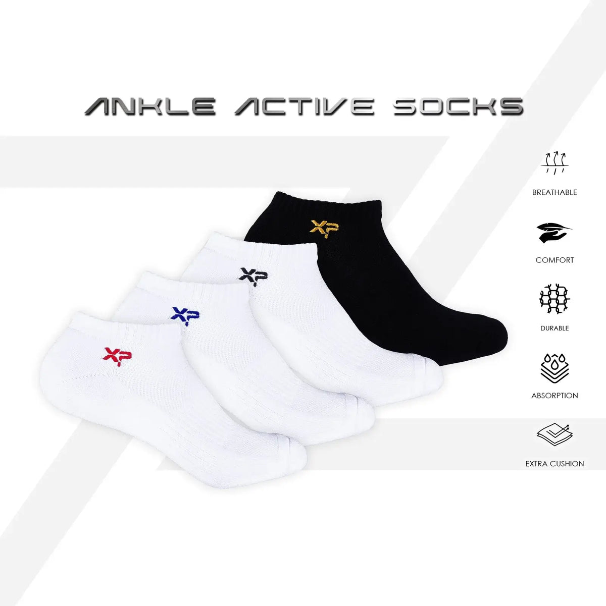 PROTECH Cotton Ankle Sport Socks for Active Lifestyle SOCKS ANKLE ACTIVE-3