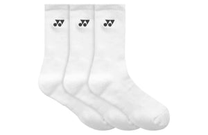 Yonex 19256EX Sport Crew Socks 3-Pack (White, 2026)