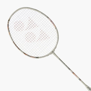 Yonex Nanoflare 700 Game Badminton Racket 2026 Light Beige view from above, showcasing the frame and strings.