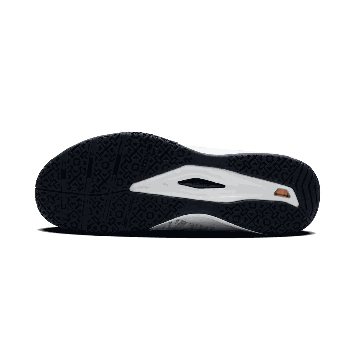 HUNDRED BEAST ARMOR badminton shoe outsole with a black patterned rubber tread and white central support plate