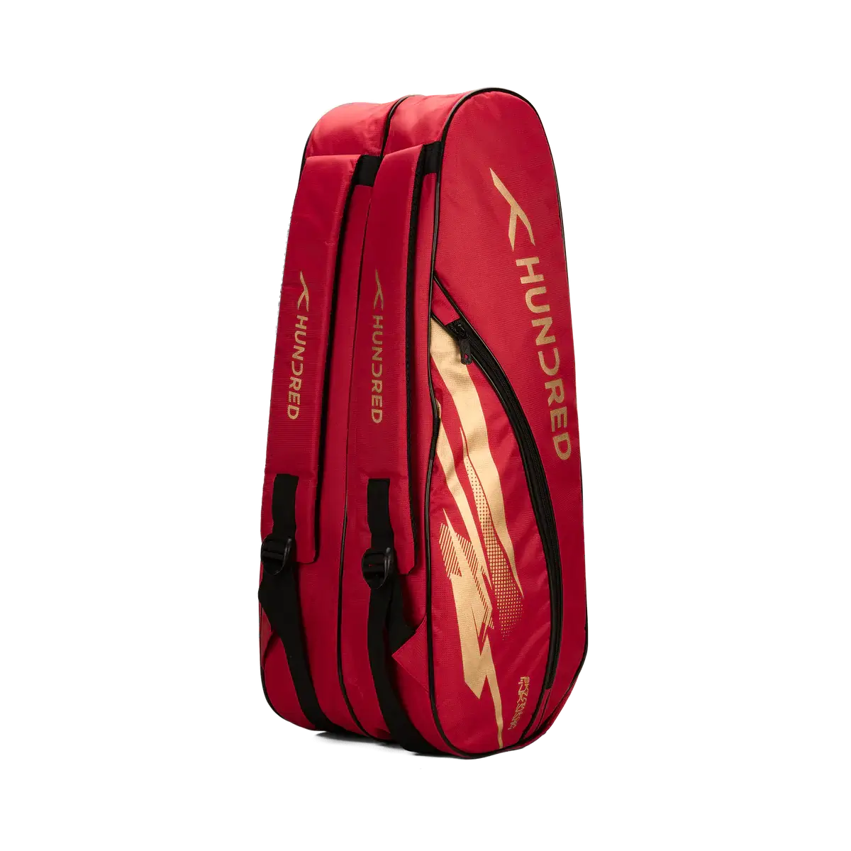HUNDRED Cosmogear Kit Bag in red with gold graphics, black zippers and twin padded shoulder straps