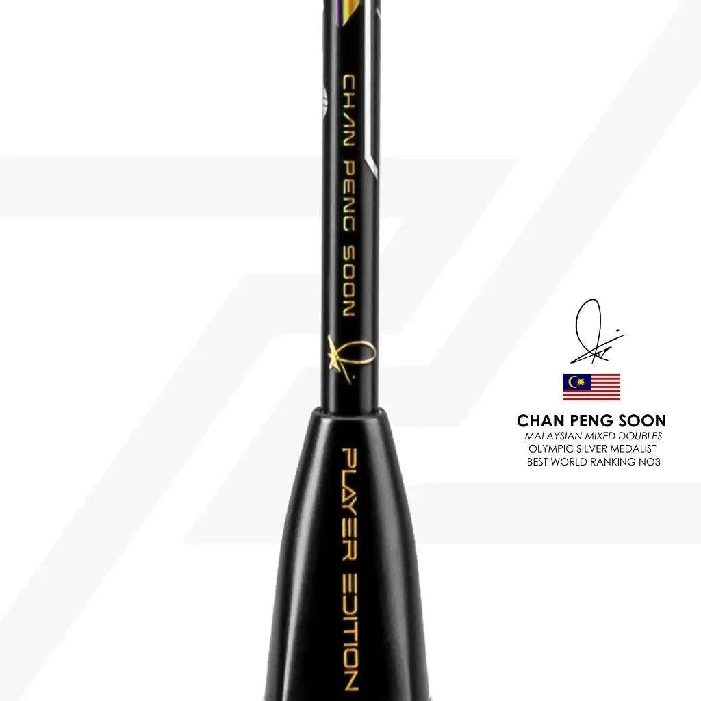 PROTECH ASTON PRO badminton racket shaft in black with gold Chan Peng Soon lettering and signature details