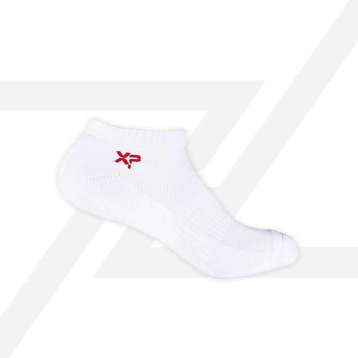 PROTECH Cotton Ankle sport sock in white with a small red logo and a low-cut profile