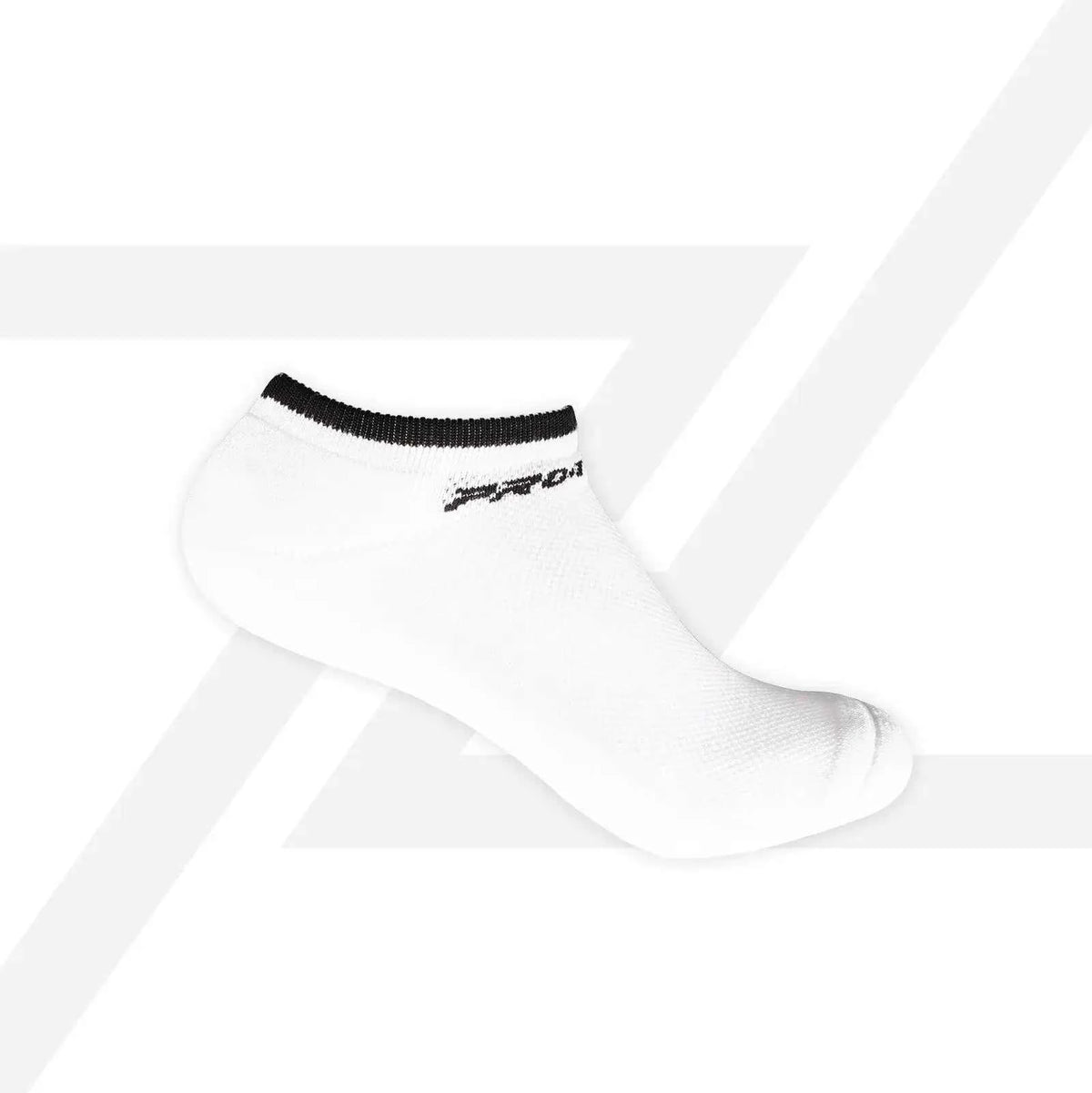 PROTECH Junior Cotton ankle sport sock in white with a black cuff and small black logo