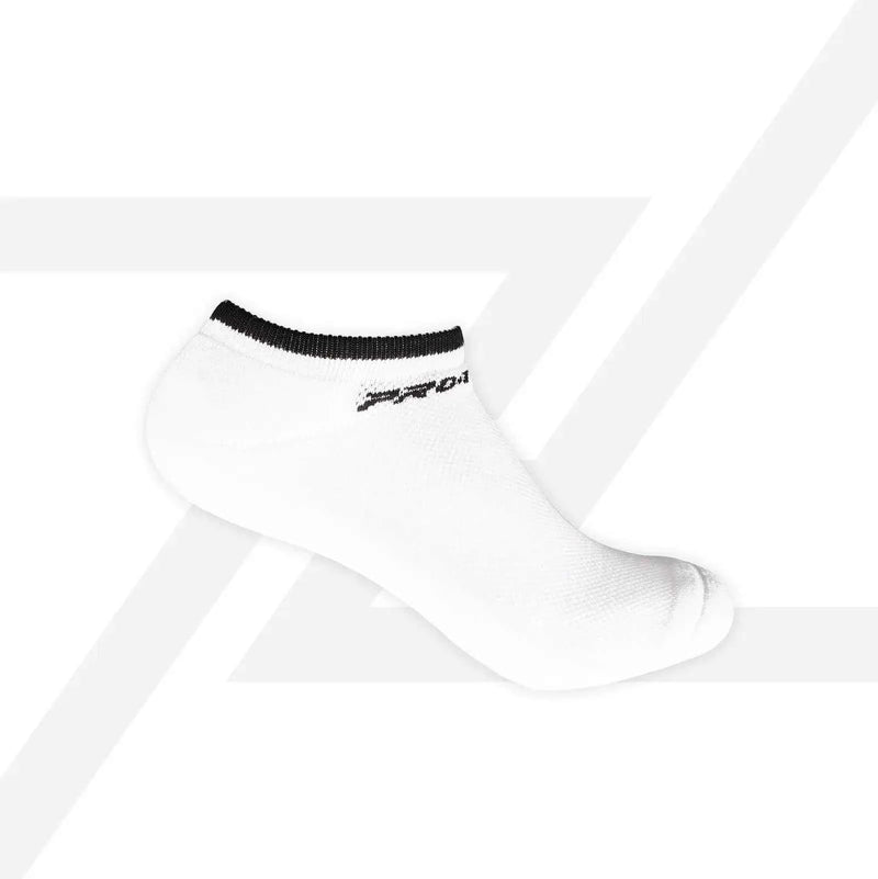 PROTECH Junior Cotton ankle sport sock in white with a black cuff and small black logo