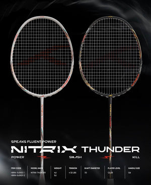 HUNDRED Nitrix Thunder Badminton Racket (2025 Pre-Strung)