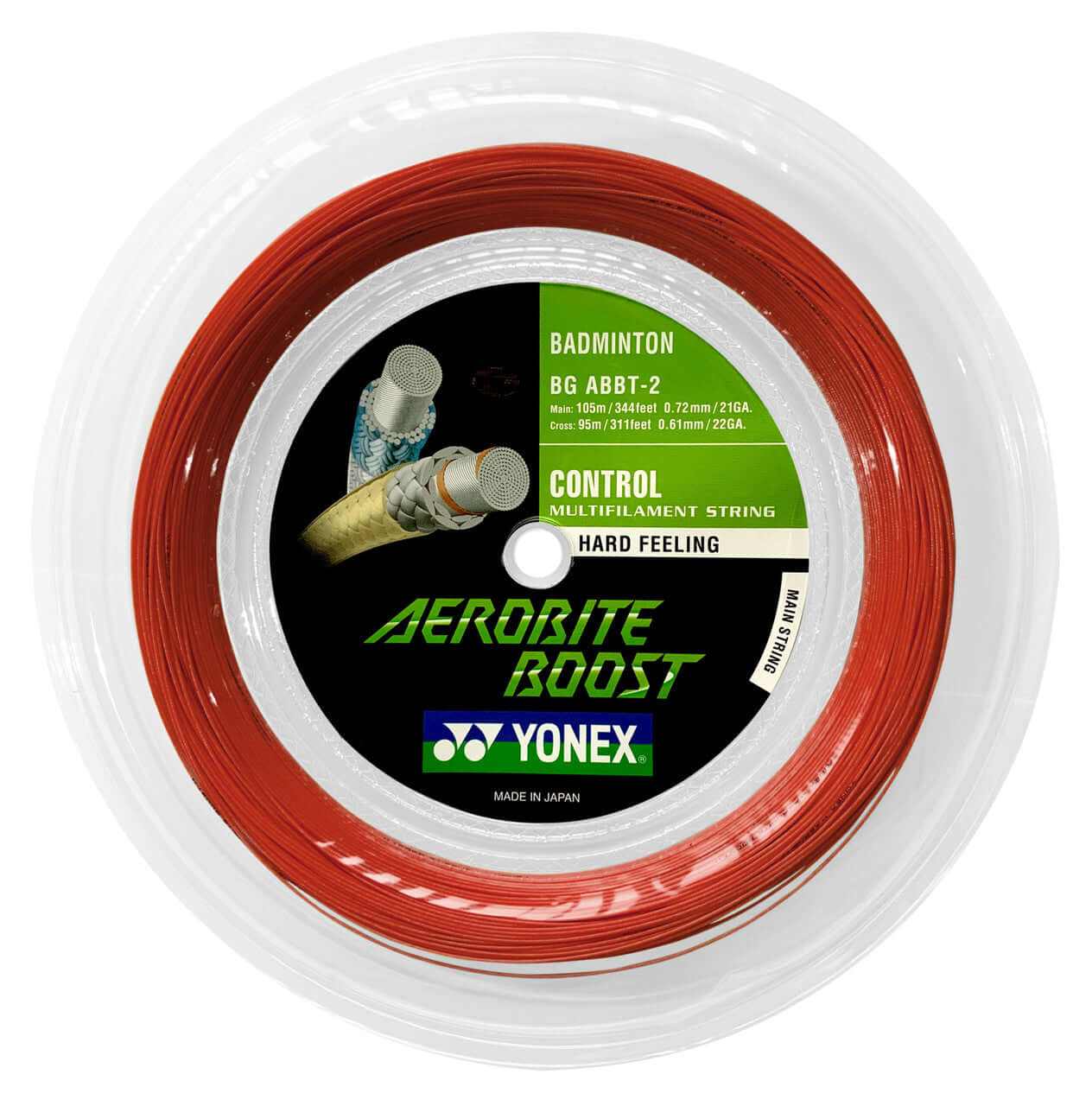YONEX AEROBITE BOOST ロールガット 200m Yonex Aerobite Boost – Badminton String 200m Reel Details