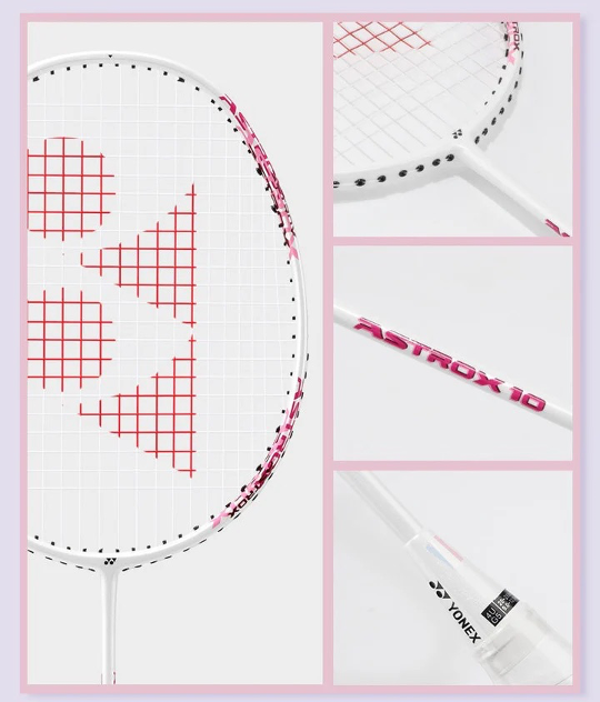 Yonex Astrox 10 badminton racket in White/Pink
