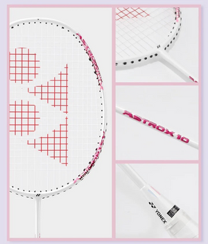 Yonex Astrox 10 badminton racket in White/Pink