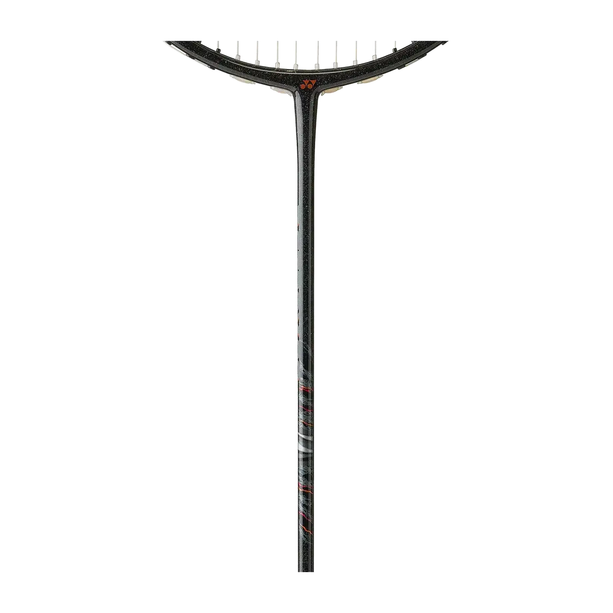 Yonex Astrox 99 Pro badminton racket in black with subtle green and red detailing, shown without strings or grip