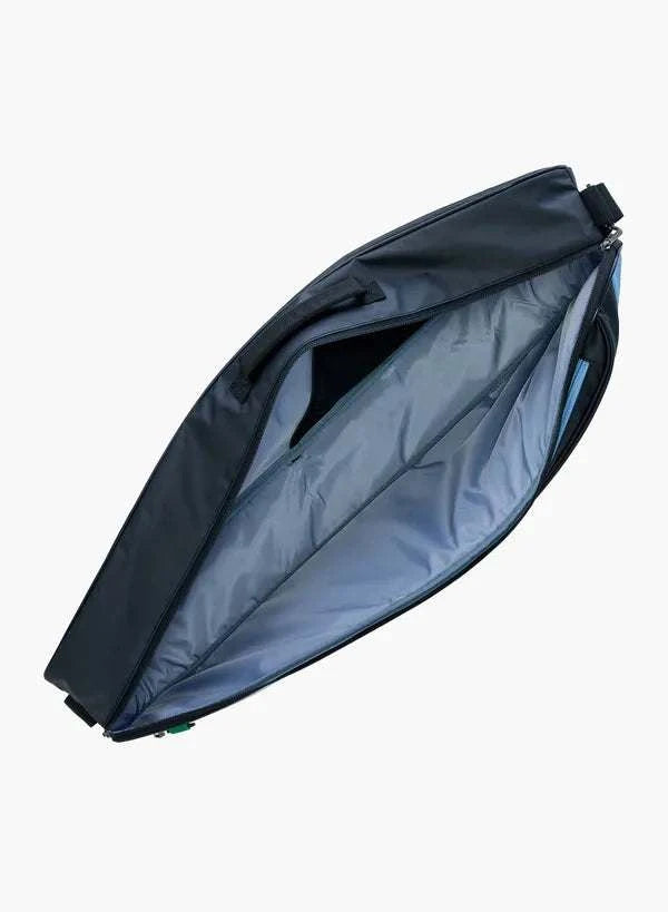 Yonex Club Series Badminton Racquet Bag in black with a grey-lined interior, zipper closure and shoulder strap