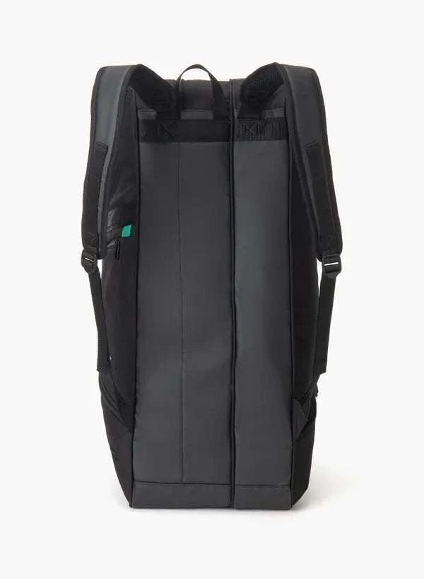 Yonex GEARLOGIC RACQUET BAG in black with a sleek, structured body, padded backpack straps and subtle teal detail