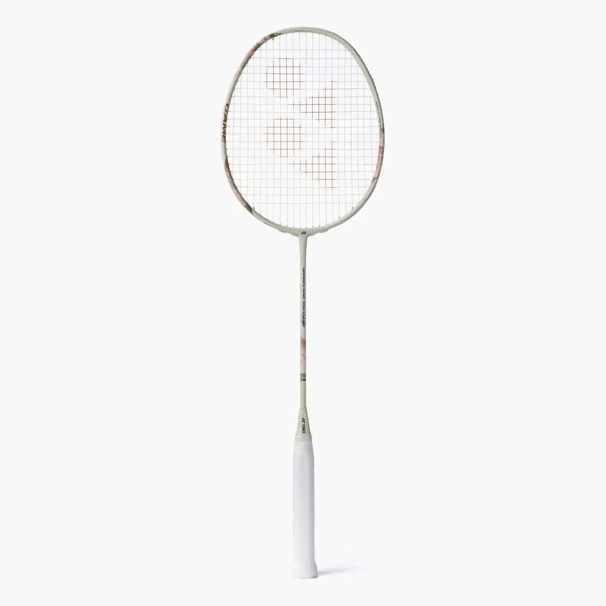 Yonex Nanoflare 700 Game badminton racket in pale beige with a white string bed and slim head-light frame