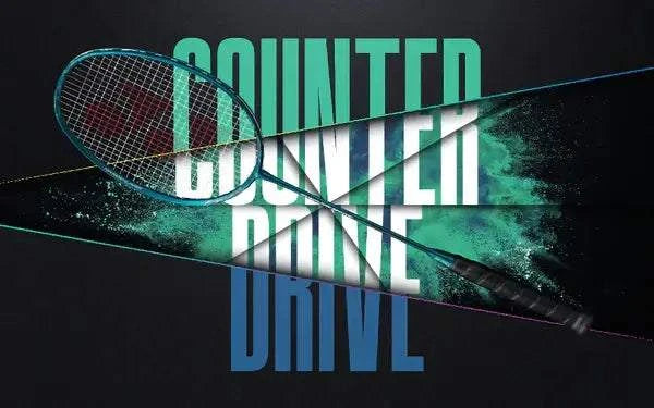 Yonex Nanoflare 800 Pro badminton racket with a dark teal frame and red and white string bed, shown over graphic artwork
