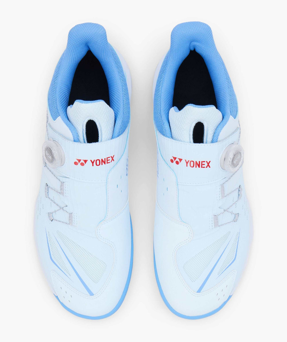 Yonex Power Cushion 88 Dial 3 badminton shoes in pale blue with BOA dials, mesh panels and cushioned soles