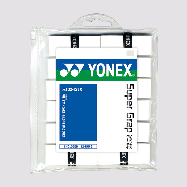 Yonex AC102 Super Grap Badminton & Tennis Overgrip (12-Pk) AC102-12BK
