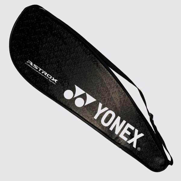 Yonex Astrox Full badminton racket cover in black textured material with white branding and a slim tapered shape
